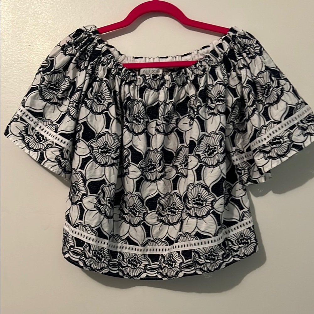 Alexis Black and White Floral Blouse